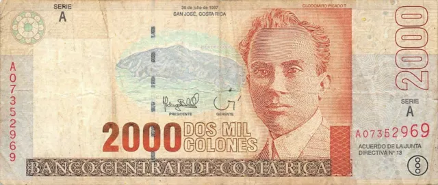 Costa Rica   2000  Colones  30.7.1997  Series  A  Circulated Banknote SF18
