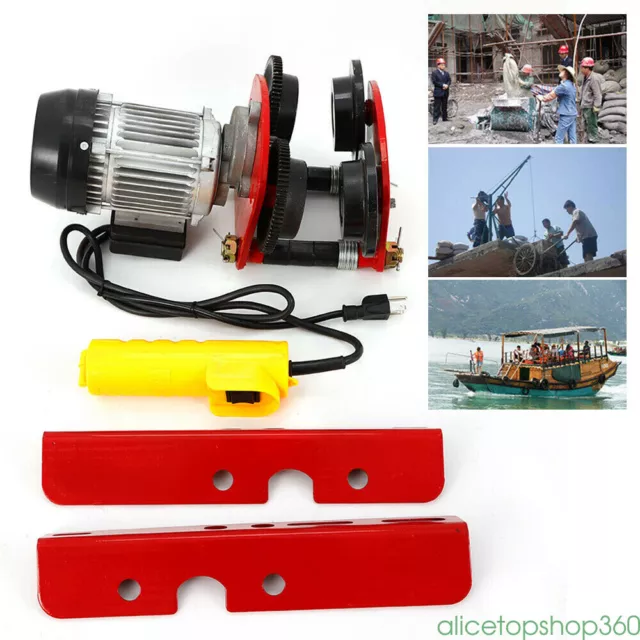 2200lb Electric Hoist Winch Lifting Engine Crane Cable Steel Garage Overhead