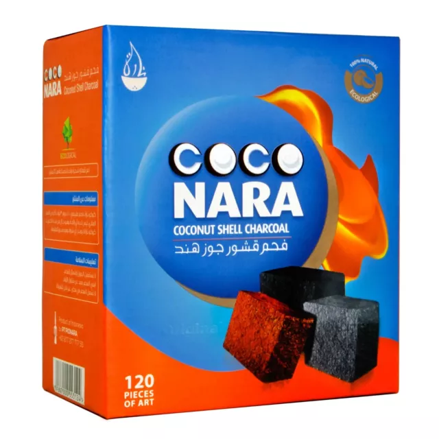 120 Flats Coco Nara Flat Coconut Shell Charcoal Hookah Incence CocoNara Carbon