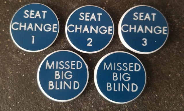 Five Poker Buttons, Double-Sided 1.25"