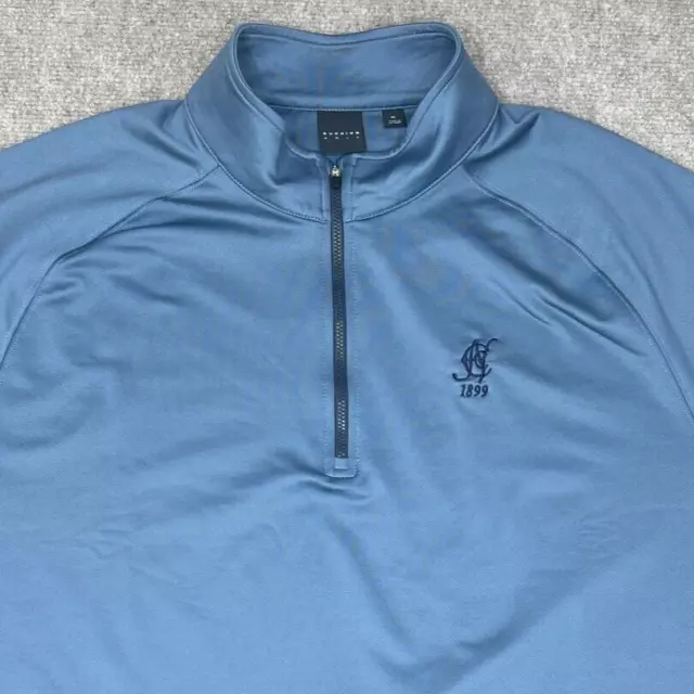 Dunning Golf Pullover Mens Extra Large XL Blue Quarter Zip Mock Neck Stretch 2