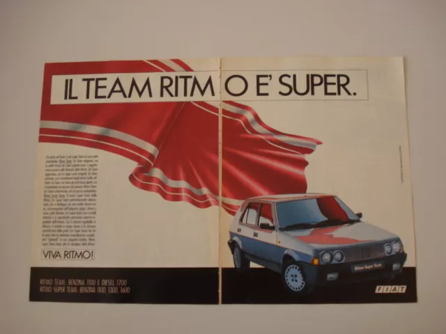 advertising Pubblicità 1986 FIAT RITMO SUPER TEAM