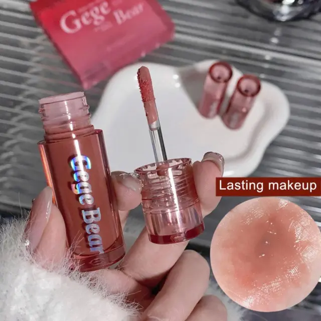 Gege Bear Mirror Lipstick Set Lip Color Makeup Clear Transparent Lip Glaze S1G0