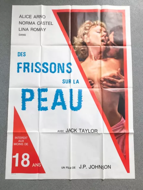 DES FRISSONS SUR LA PEAU Affiche film 120x160 JESS FRANCO, NORMA CASTEL, PORNO