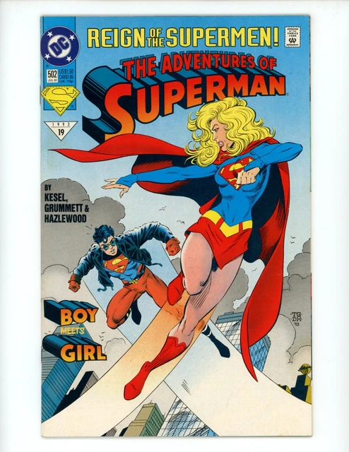 Adventures of Superman #502 Comic Book 1993 VF DC Superboy Comics