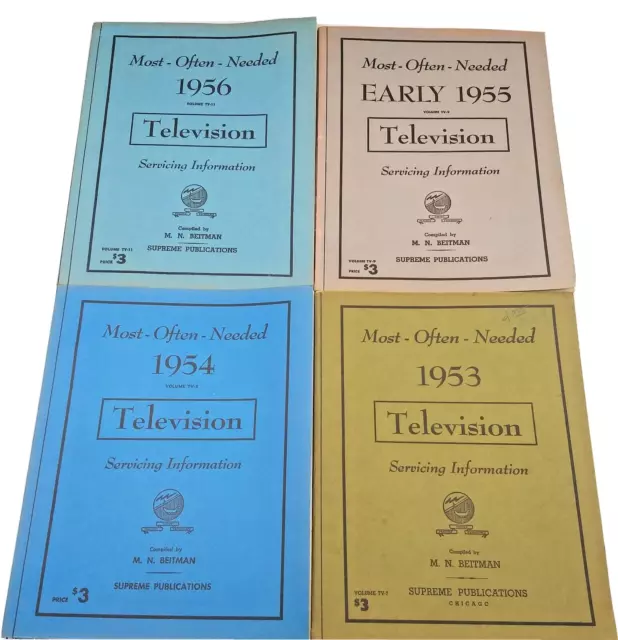 Most-Often-Needed Television Service Information Manuals 1953, 1954, 1955, 1956