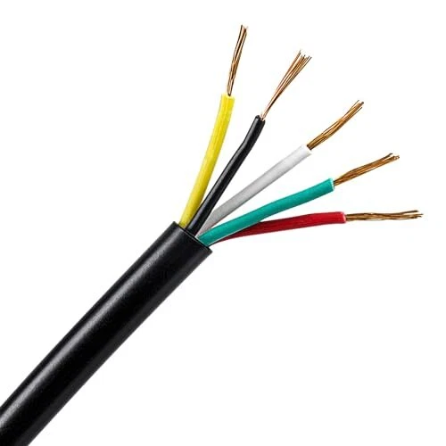 AOHEWEI Cable pour Remorque 5 Fils 5m Câble Electrique Remorque 5 Core Noir p...