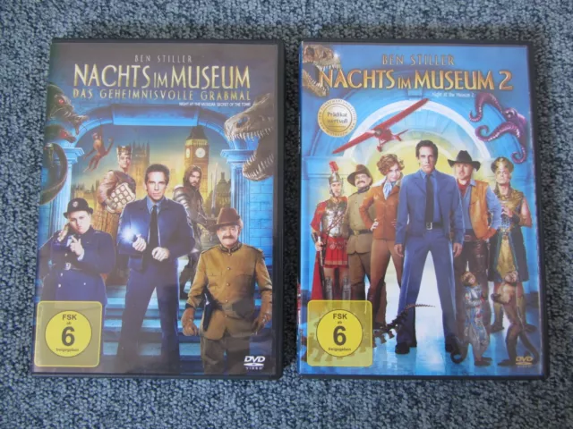 2 x DVD : NACHTS IM MUSEUM 1 + 2 Ben Stiller Robin Williams Owen Wilson FSK 6