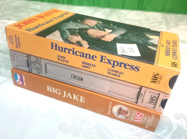 3 CLASSIC JOHN Wayne Movies on VHS - Chisum / Big Jake / Hurricane ...