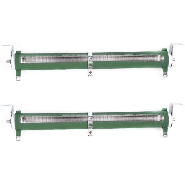 2X 200W Watt 100 Ohm Ceramic Tube Adjustable Rheostat Resistor Green I2I6