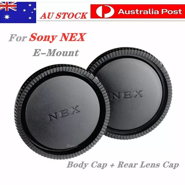 Premium Sony Body Cap + Rear Lens Cap For Sony E-Mount  NEX Camera and Rear Lens