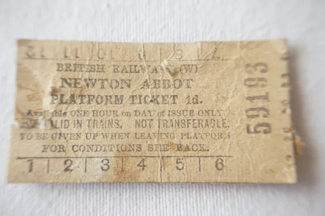 Newton Abbot British Rail Platform Railway Train Ticket