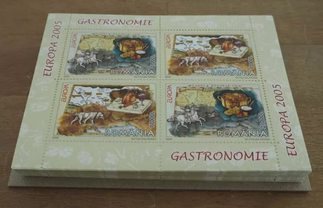 2005 Rumänien; 100 Blocks Gastronomie, postfrisch/MNH, Bl. 355, ME 1400,-