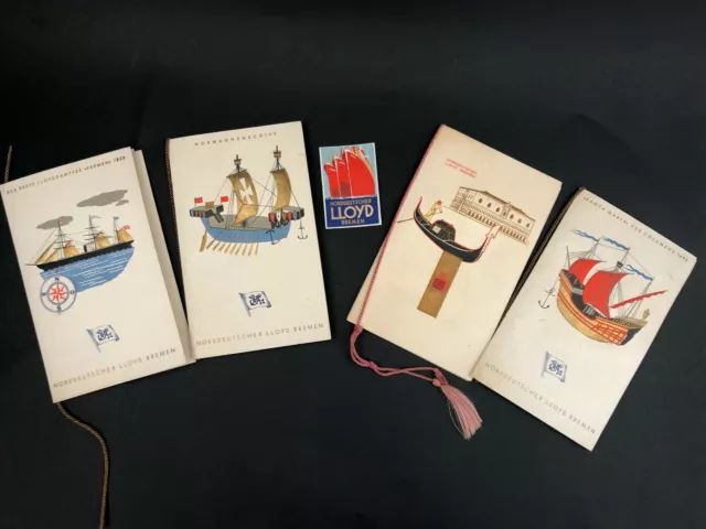 Nordeutscher Lloyd Bremen Programs VINTAGE Steamship Luggage Tag MENU 1937