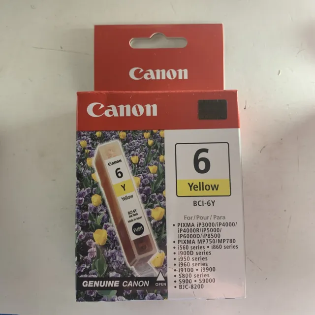 Canon BCI-6Y Yellow Ink Cartridge Genuine OEM New & Sealed4708A003