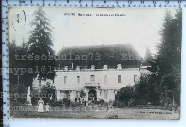 52 Hortes Château Beaulieu 1910 Rare Carte Postale Animée Cpa Haute-Marne