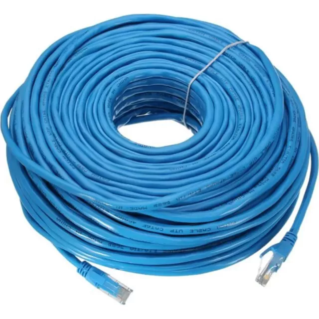 Câble Réseau CAT6 Ethernet RJ45 Ethernet Internet LAN Network 50 M BLEU