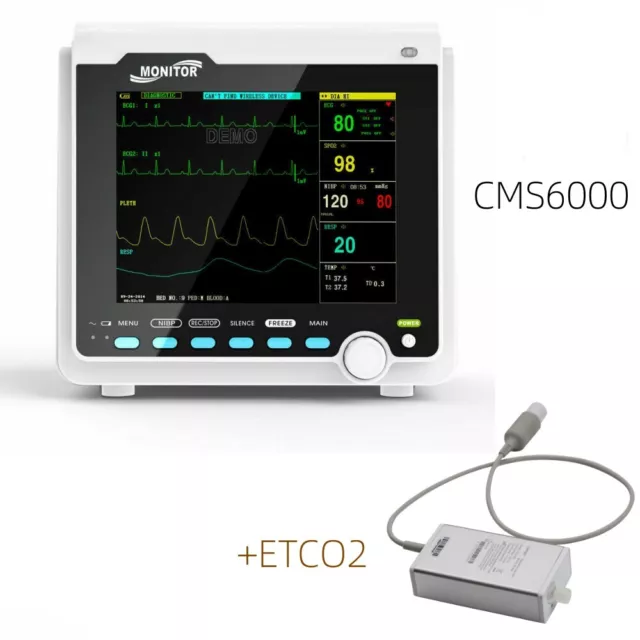 CMS6000 Vital Signs Patient Monitor,6 Parameter +Sidestream ETCO2 Capnography