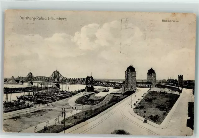 39515112 - 4100 Ruhrort Rheinbruecke Hafen Duisburg Stadtkreis 1913