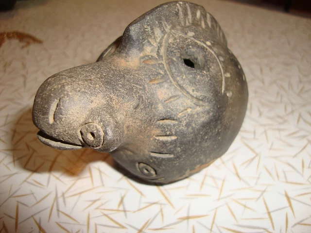 Antique Ancient Turtle Whistle Pottery Native American? Vintage Clay Animal