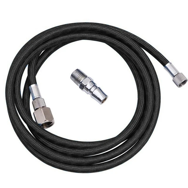 Tuyau Tressé Pour Aérographe Paasche 8 Pieds (2.4m) Avec Raccords AC-20 & AC-1/8 - NEUF