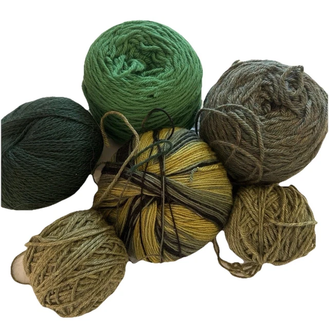 Lot De 10 Pelotes De Laine Alpaga Vert Foncé - Fil Italien, Aiguilles 5/6 - Idéal Tricot/crochet