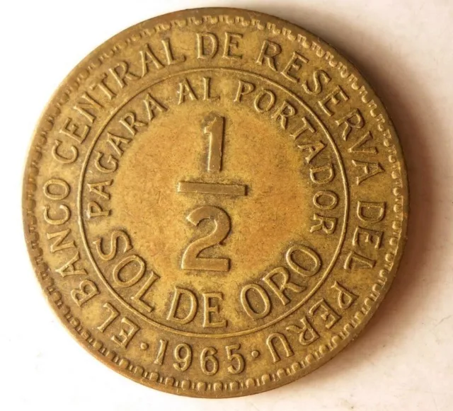 1965 Peru 1/2 Floor - Rare Collectible Coin Peru Trash #A