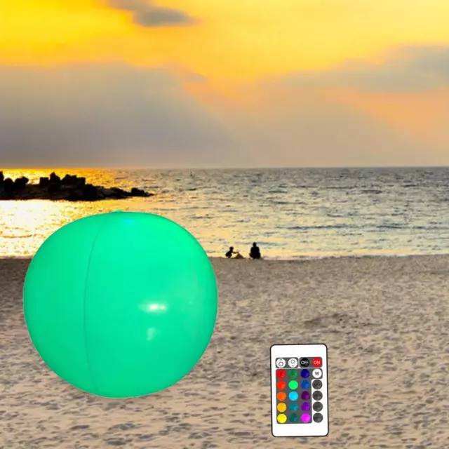 15.75'' Inflatable Beach Ball with Color Changing Lights Pool Toy for Water Game