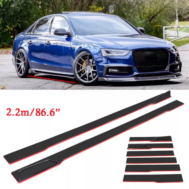 Per Audi A4 A5 A6 A7 A8 86,6" gonne laterali splitter pannello rocker kit corpo labbra rosso