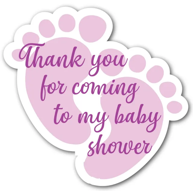 24 x Pink Baby Footprint Shaped Stickers - Baby Showers & Gender Reveal Party