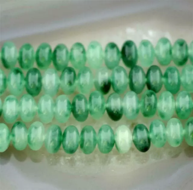 5x8mm Green Emerald Abacus Gemstones Loose Beads 15"