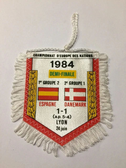 France - Espagne fanion vintage championnat d'Europe 1984
