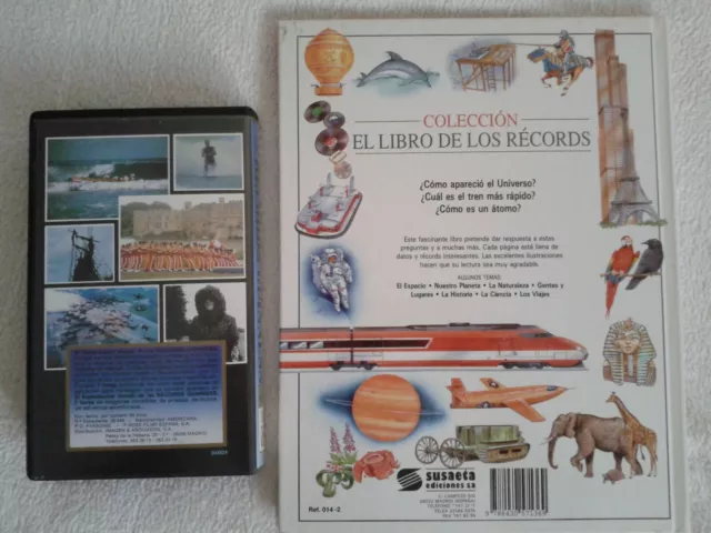 libro y cassette vhs Record Guinness, Disney, Leo Messi, Marvel, futbol 2