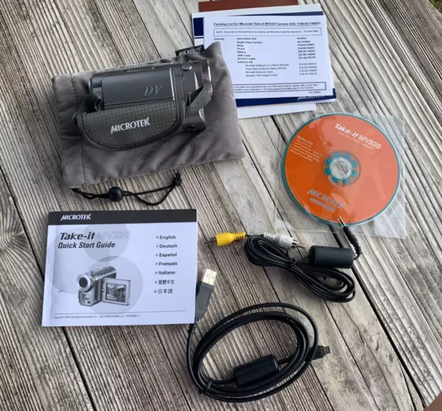 Microtek Take-It MV320 Video Camera 7 Megapixel Camcorder Manual, Power Cords +