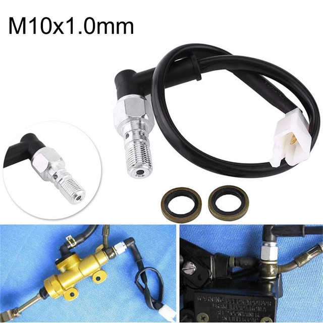 Yosoo Interrupteur Frein Hydraulique Moto M10x1.25 - Contacteur Feu Arrière Universel