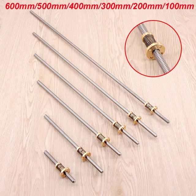 T8 3D Printer 8mm Lead Screw Rod Z Axis Linear Shaft w/ Anti-Backlash Nut Kit