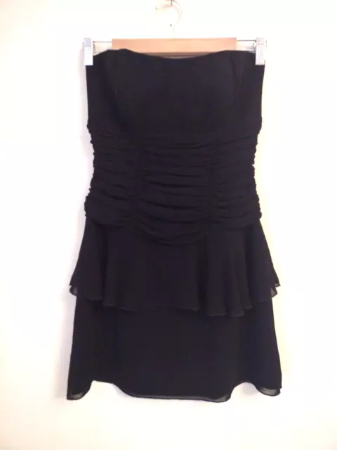 ABS Evening by Allen Schwartz Black Strapless Cocktail party Dress Size 4