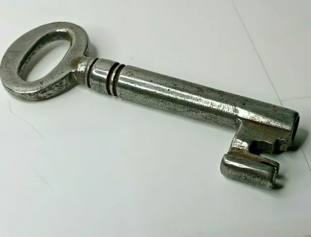 19th Century Chest or padlock key Flattened Bow 57 mm long hollow 5 mm shaft