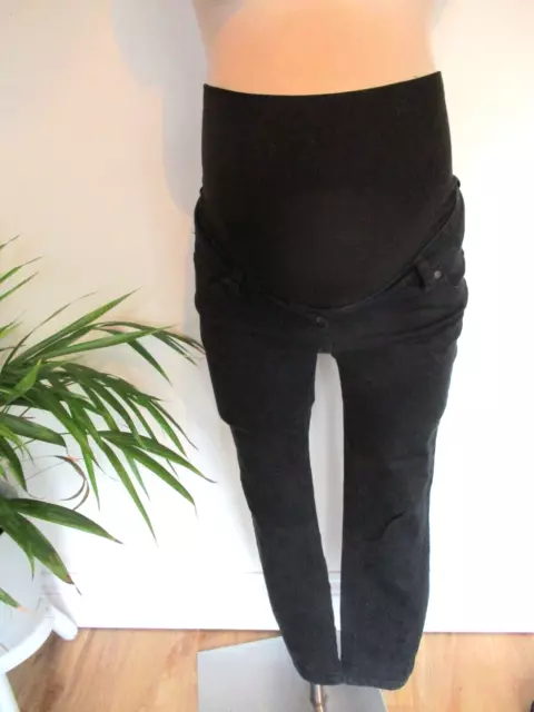 Next Maternity Black Denim Over Bump Skinny Jeans Size 8 Short