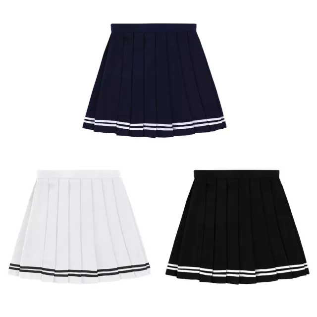 Mini gonna donna ragazza vita corta alta piegata pattinatore tennis scuola gonne