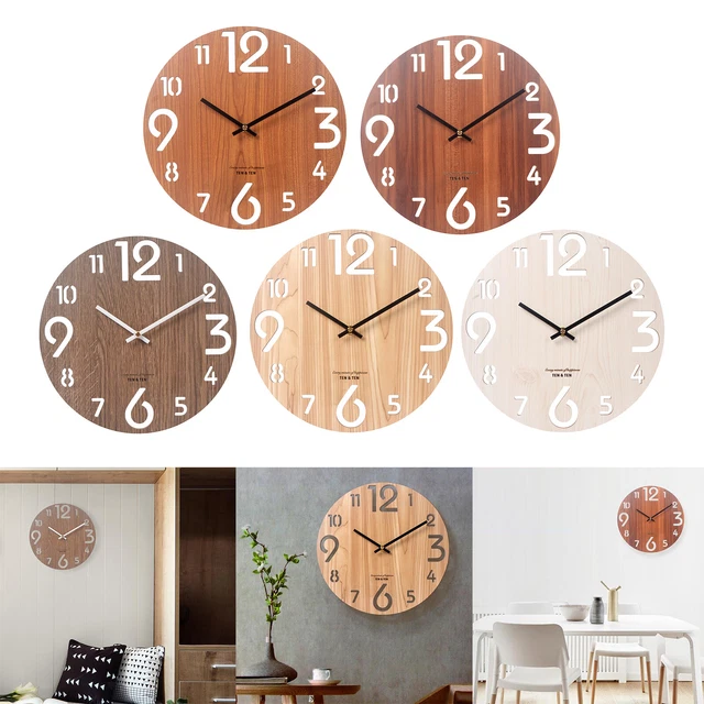 Horloge murale en bois de mode créative pour le décor de cuisine de salon
