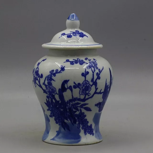 Chinese Antique Blue and White Porcelain General Jar Tank Qing Dynasty Qianlong