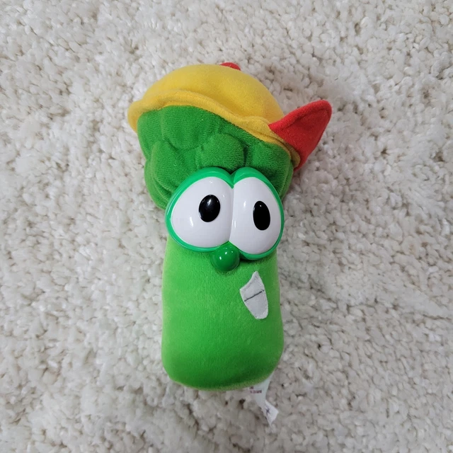 VTG 90s Fisher Price 1999 Veggie Tales Plush Stuffed Toy  Junior Jr Asparagus 8”