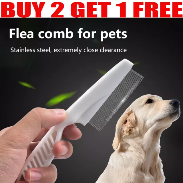 Pet Dog Cat Puppy Kitten Flea Comb Stainless Pin Hair And Fur Grooming Brush MY