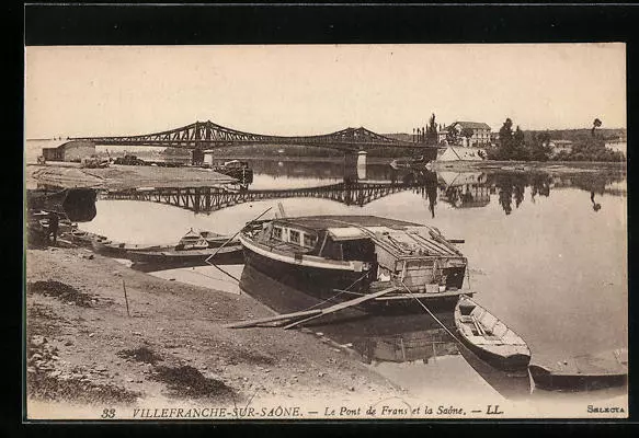 CPA Villefranche-sur-Saone, Le Pont de Frans et la Saone