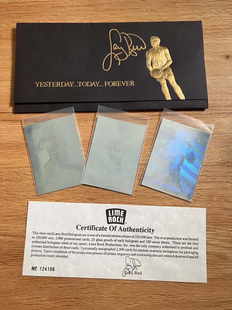 limited edition larry bird hologram card set Larry Bird 3 card Lime Rock hologram set ( 7 sets) - general for sale - by  owner