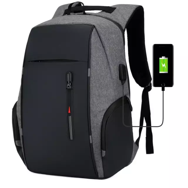 Men Boy Laptop Backpack Waterproof Large USB Rucksack Business Travel School Bag