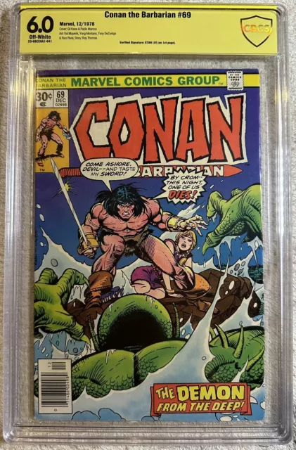 Conan the Barbarian #69 CBCS 6.0 Signed Stan Lee Not CGC SS Signature Series ￼