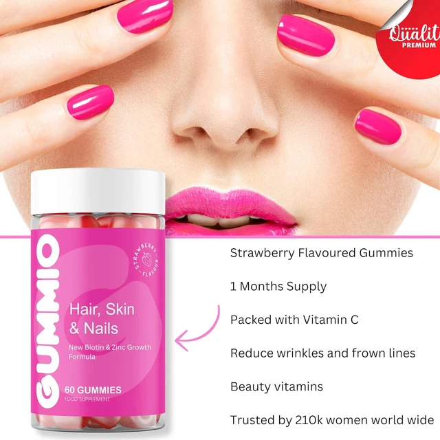 BIOTIN GUMMIES, HAIR Growth, Nail Strengthener & Skin Support, Hair