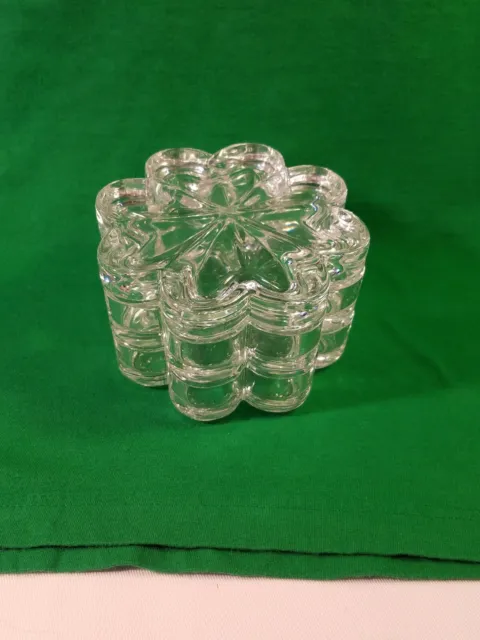 Beautiful Lenox Wedding Promises Three Piece Lead Crystal Stackable Trinket Box